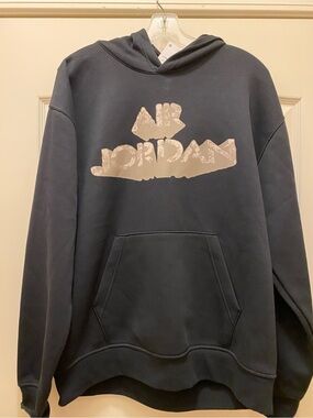 Jordan Men's Dark Gray Crewneck Hoodie with Light Gray Logo